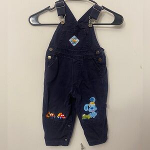 Navy Blue Kids Overalls with Puppy & Car Appliques